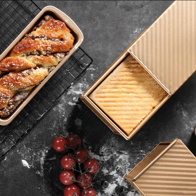 Carbon Steel Baking Molds with Cover Toast Mold for Baking Non-Stick Cake Molds with Lid Bread Baking Tray Pastry Molds
