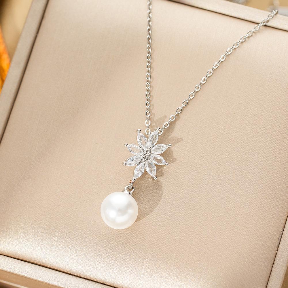 

Жемчужное ожерелье с кисточками из циркона, цветочная ниша, роскошный дизайн, подвеска, темпераментный комплект для женщин