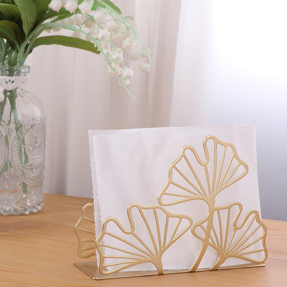 Simple Ginkgo Leaf Napkin Holder High-end Iron Tissue Rack Metal Tissue Holder  Kitchen Accessory