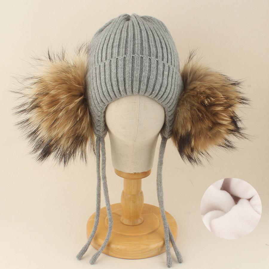 Kids Winter Warm Knitted Set Pom‑pom Hat Scarf Gloves 3‑Pcs Set Or Single Beanie Hat Windproof Ear Protection For Boys Girls Cold Weather Outdoor