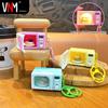Creative Light-Up Microwave Keychain: Cute Student Bag Accessory, Pendant, and Gift