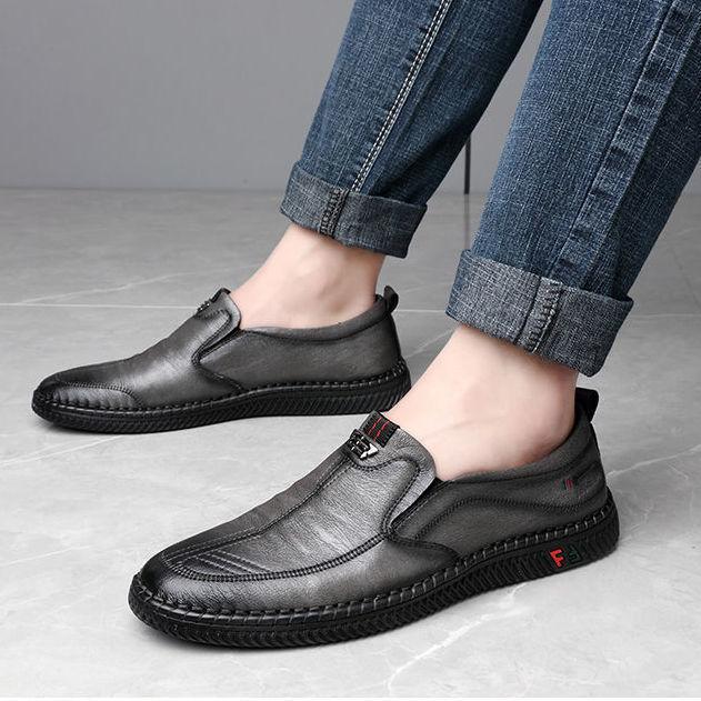 Men's Leather Shoes Korean Version Spring Men's Shoes Breathable Versatile Soft Sole Casual Shoes Soft Daily Spot Adult Other