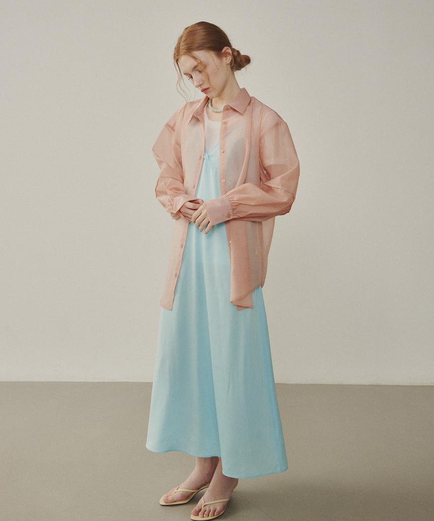 Melly And Rose Rose Corsage Sheer Long Dress (315302)_Blue