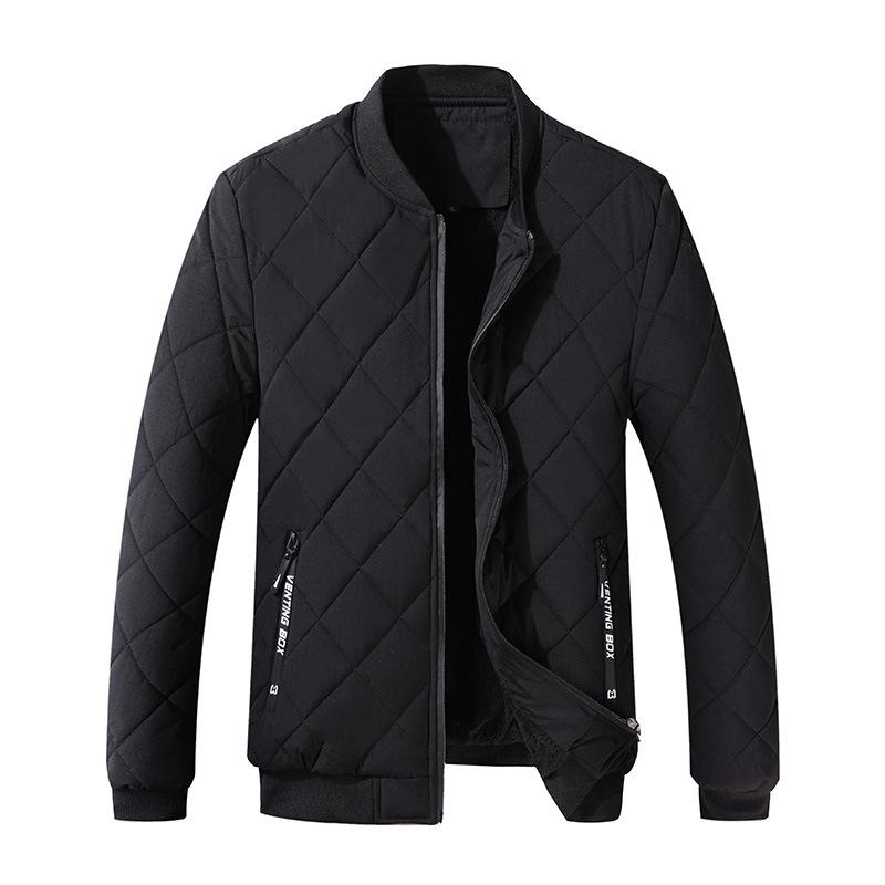 

New Products, New Cotton-padded Clothes, Men s Autumn and Winter Coats, Piled and Thickened Cotton-padded Jackets, Baseball Collar Cotton-padded 5XL чорний
