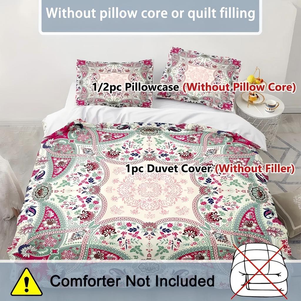 Pink Paisley Pattern 3D Printed Duvet Cover Fashion Bohemian Style Luxury Bedding Sets Soft Comfortable Quilt Cover Pillowcase