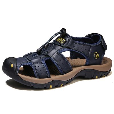 Male Sandals Summer Leather Sandals Man Beach and Outdoor Sandals Casual Summer Shoes Boy Anti-slip Man Sandals Plus Size 38-48
