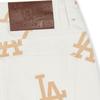 New MLB Denim Short Skirts Women's Milk White 3FDSB0143-07CRS