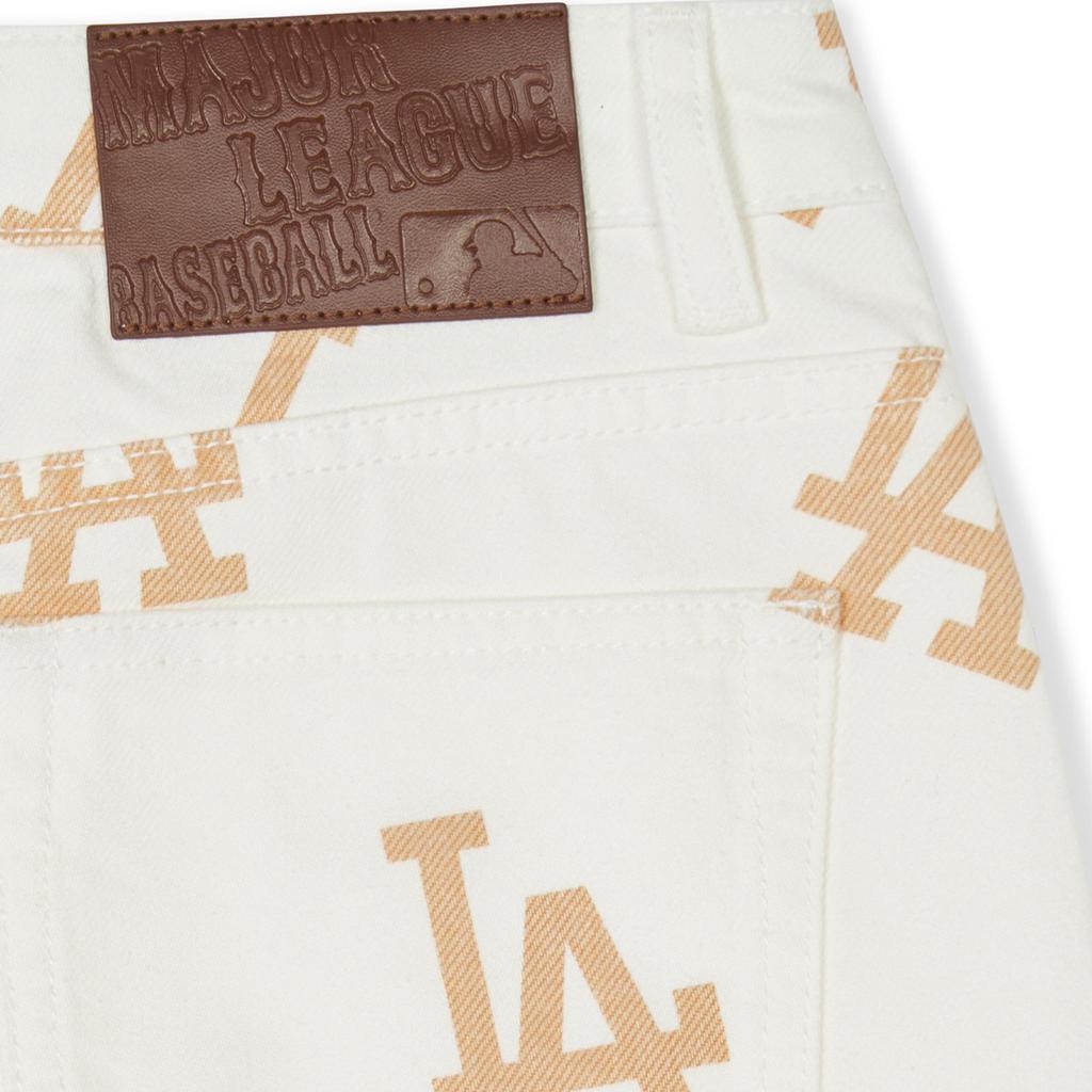 New MLB Denim Short Skirts Women's Milk White 3FDSB0143-07CRS