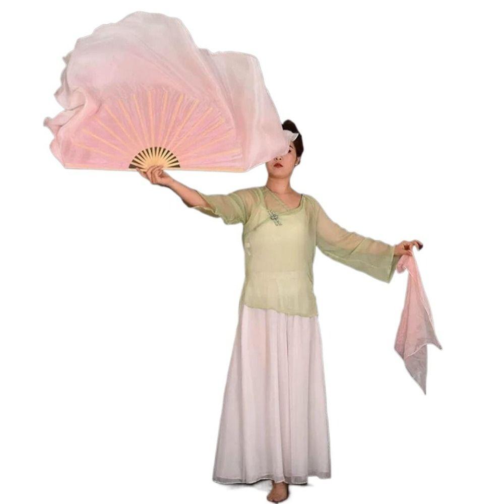 10cm Meio Círculo Véu de Seda Pares Dança Yangko Leques de Bambu Tingidos à Mão Ventilador para Adultos Criança Mulheres