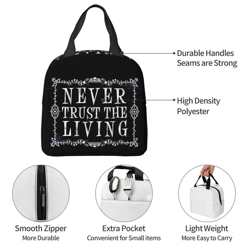 Never Trust The Living Oxford Cloth Waterproof Thick Insulated Bag Work Picnic Bag Large Portable Lunch Box Bento Bag Frozen Bag