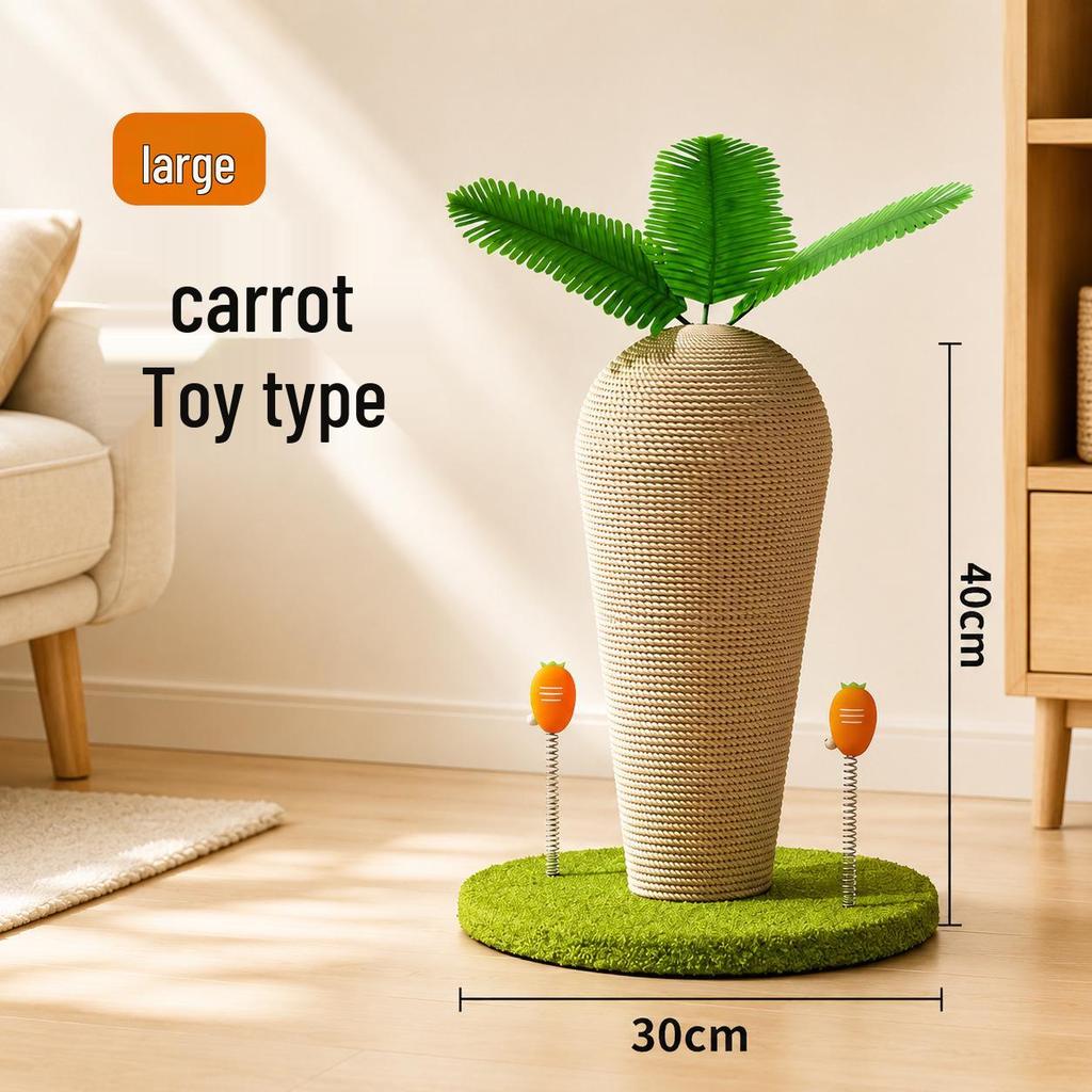 Cross Carrot Cat Climbing Frame & Sisal Scratching Post Toy for Nail Grinding & Itching Relief