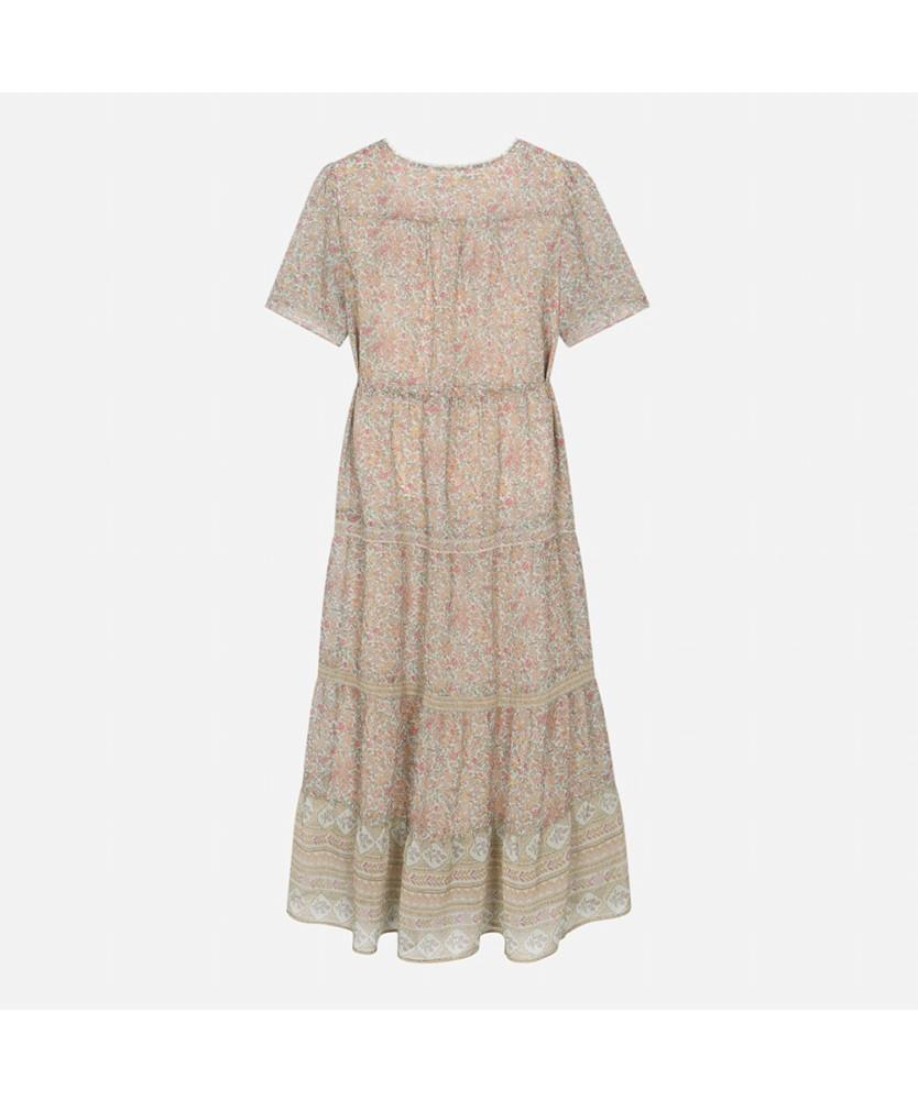THURSDAY ISLAND Border Mix Square Neck Dress_T264Mop282W