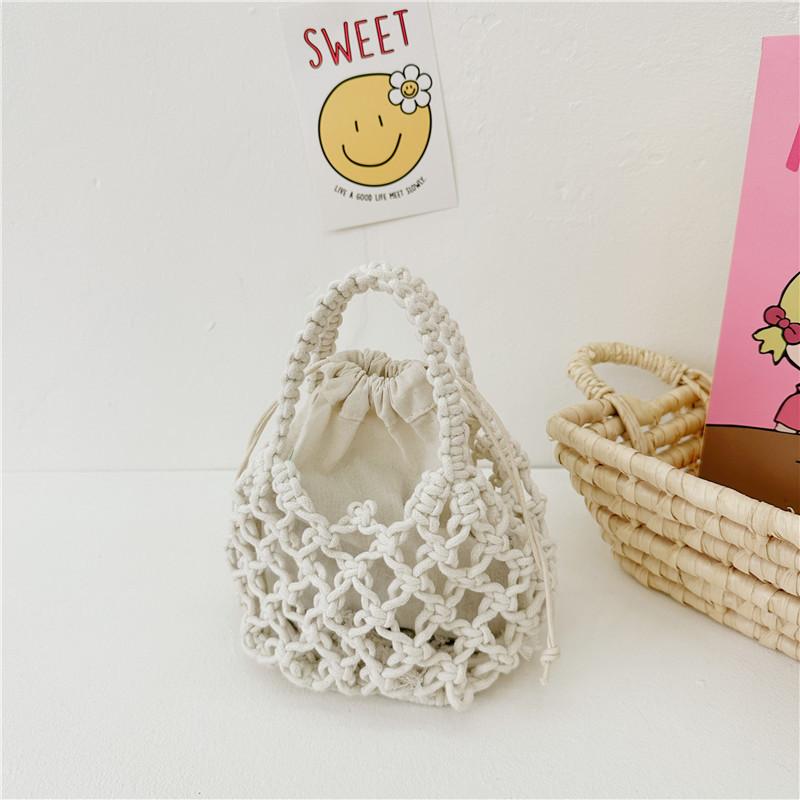 

Stylish Handwoven Cotton Linen Shoulder Bag For Kids With Cute Design And Versatile Use белый
