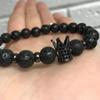 Unisex Fashion Beaded Bracelet Chic Crown Helmet Decoration Hand Chain