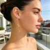 1 Pair S-shaped Tassel Earrings, Wavy Curve Design Long Earrings, Commuting Style Face Slimming Earrings for Jewelry Gift