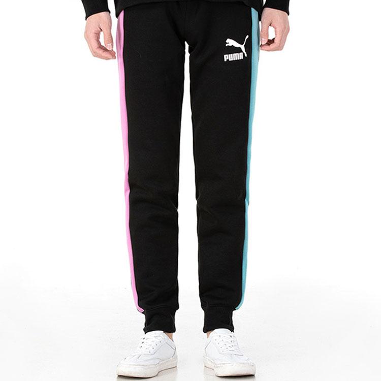Puma Мужские джоггеры с полосками по бокам Iconic T7 Logo Print Черный 531381-98