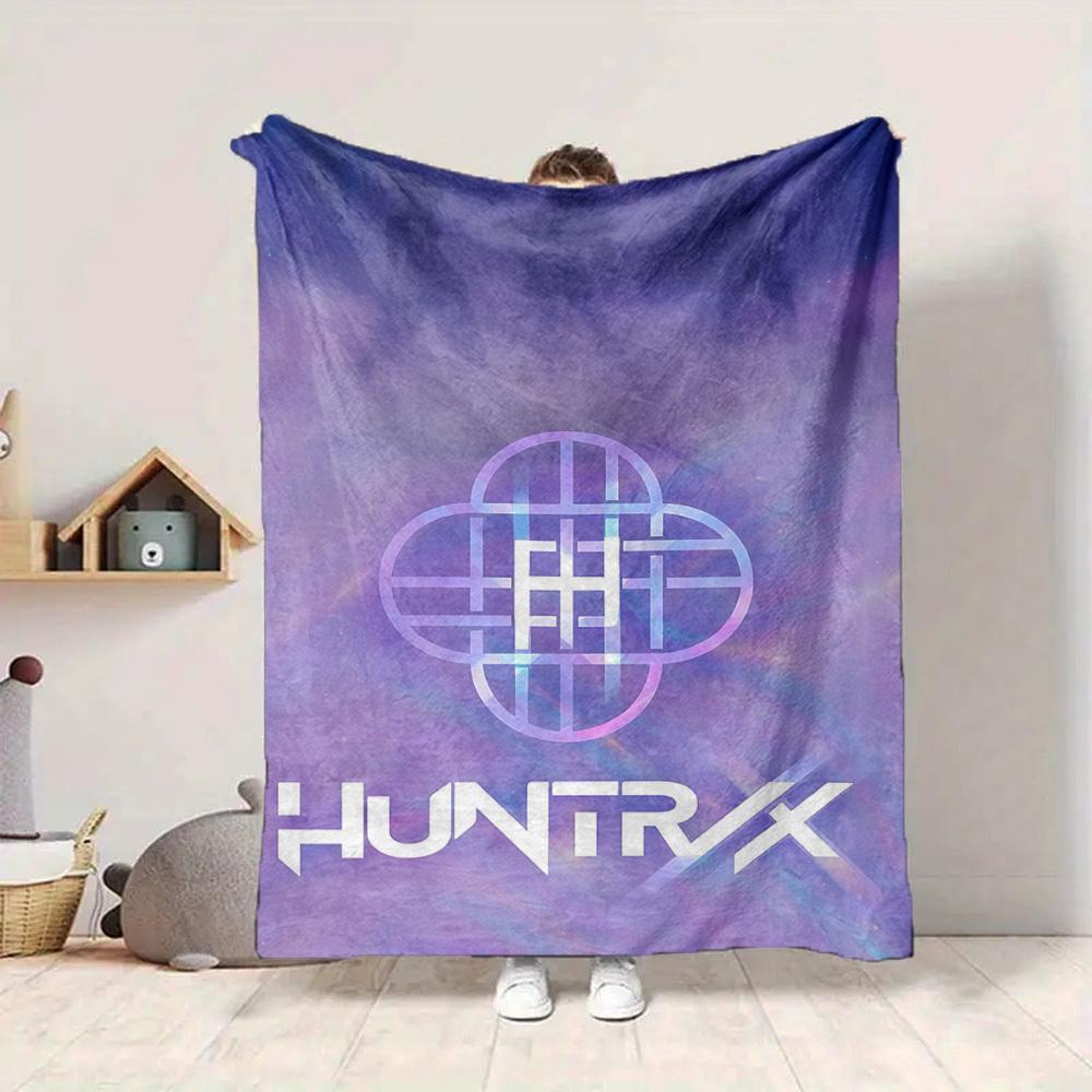 1pc Huntrix Flannel Blanket [Cozy Throw Blanket] For Sofa, Bed, Travel, Camping, Livingroom, Office, Couch, Chair, And Bed