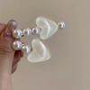 Hairpin Stable Non-Damaging Hair Clip with High-Gloss Imitation Pearls Pink Jelly Heart Design Princess Style Hair Accessory