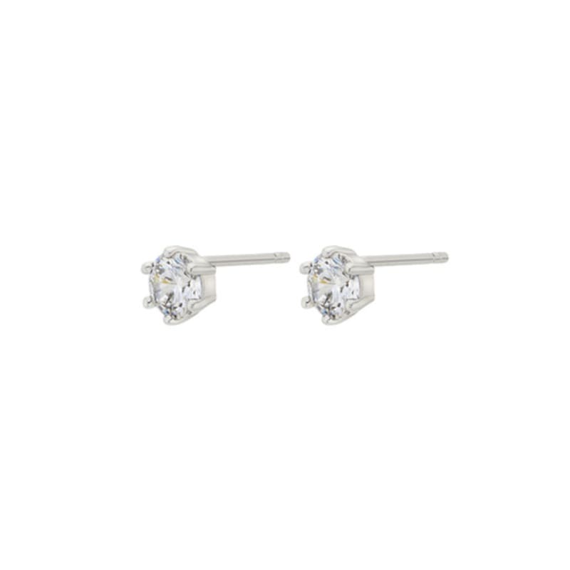 NORMALLEE [White Gold] Basic Cubic Earrings (XL)