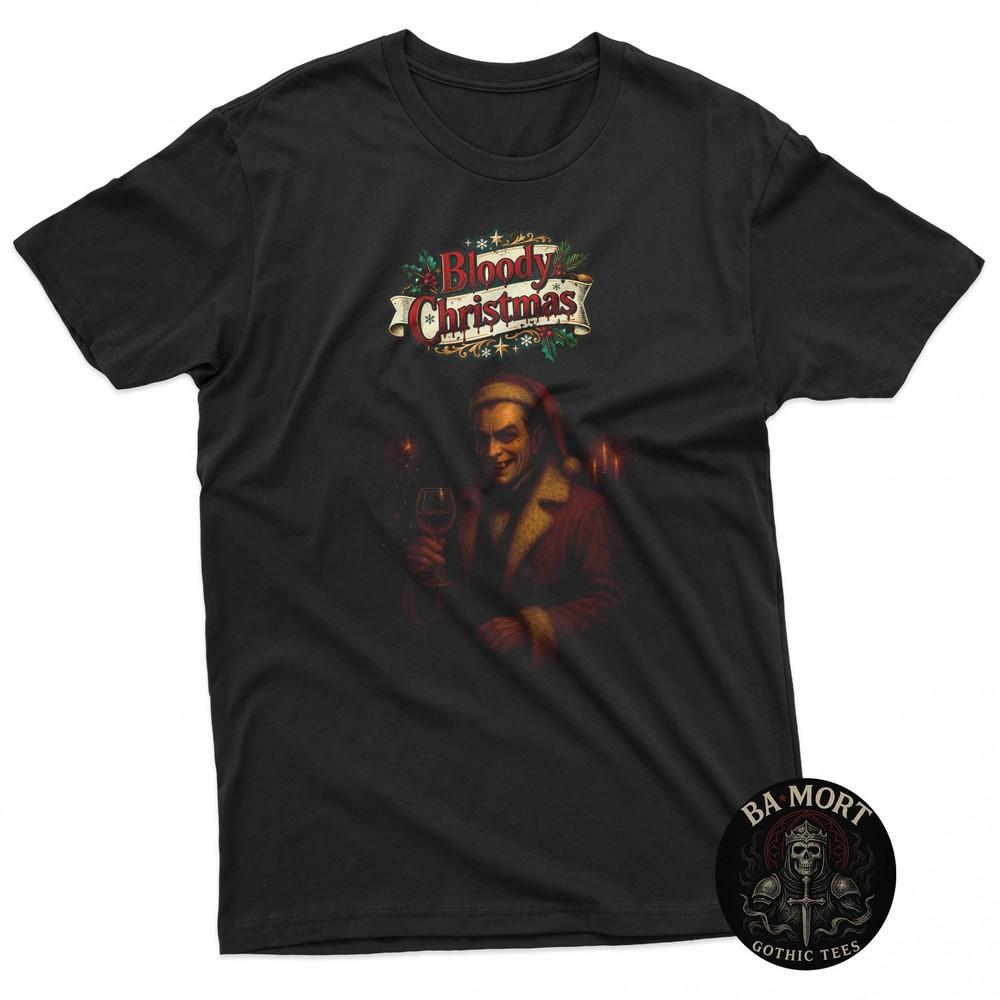 Merry Christmas Dracula Funny Horror Parody Black TShirt Unisex T-Shirt XXXXL