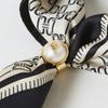 Navy Dd Pattern Scarf   Ring Set Dcsc3f270n2