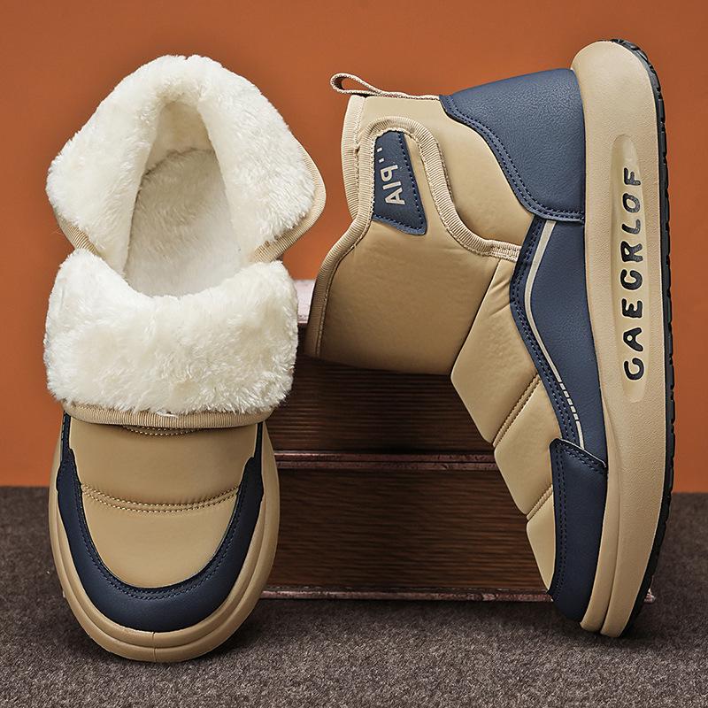 Pánské zimní sametové vysoké nepromokavé protiskluzové sněhule