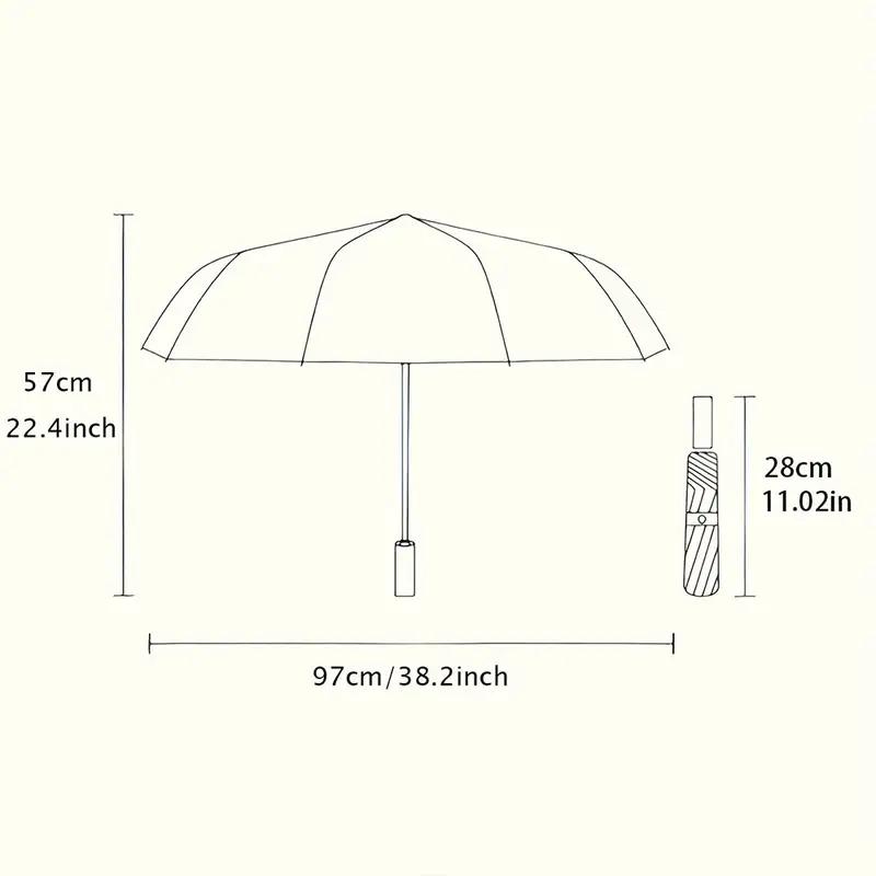 Ombrello Pieghevole Automatico con Design a Foglie d'Acero Colorate, Portatile e Pieghevole, 8 Stecche Robuste, Vivace Motivo a Foglie d'Autunno, fo