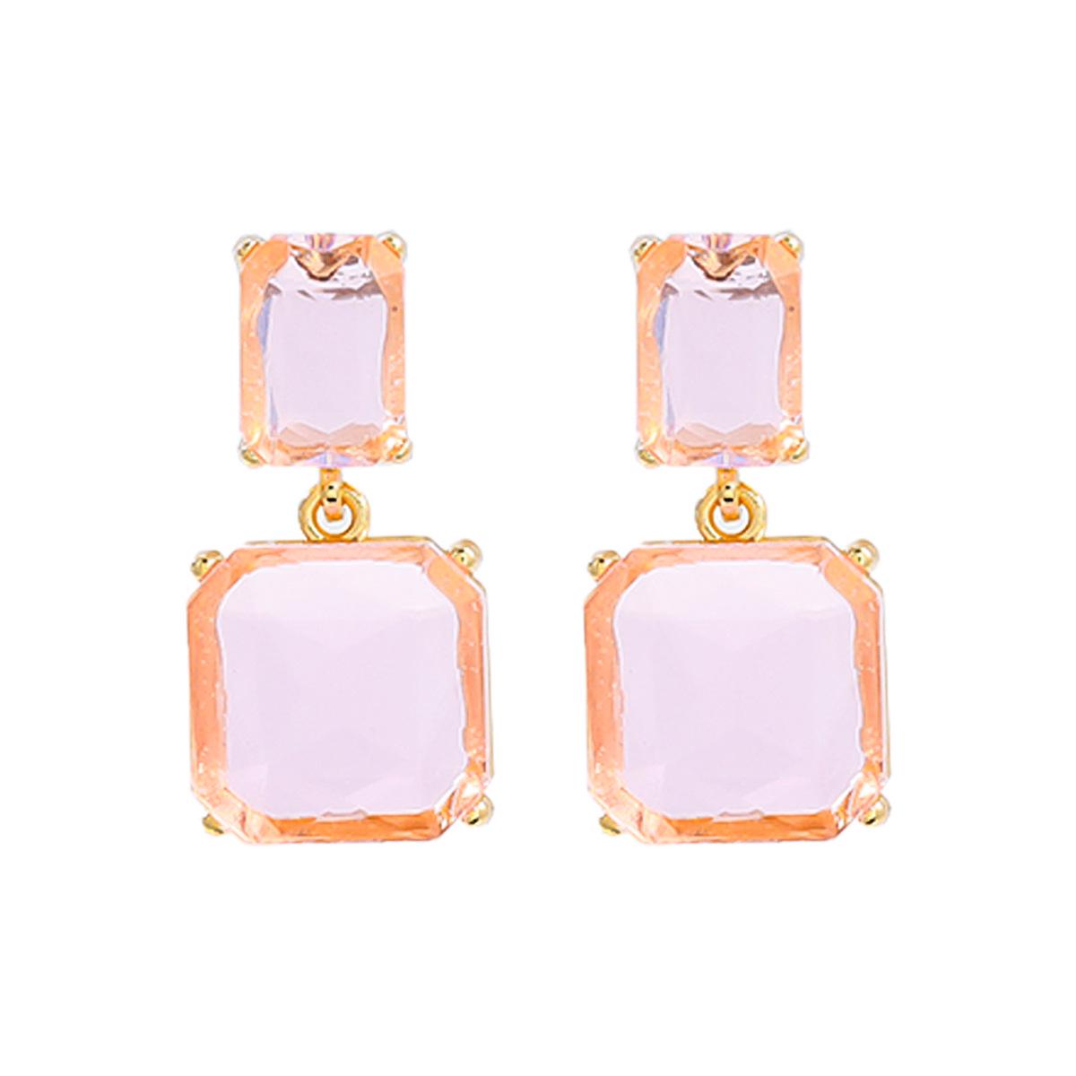 

Серьги геометрической формы с многослойными цветными бриллиантами 2024 года — модный европейский и американский стиль