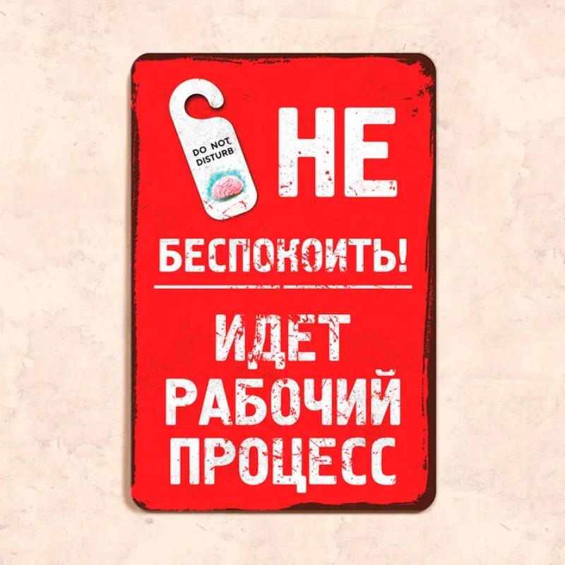 Do Not Disturb Work In Progress Funny Metal Sign 20x30cm, Office Humor Wall Decor