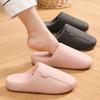 Chinelos de algodão impermeáveis outono e inverno 2025 novos para casa quentes confortáveis antiderrapantes superfície de couro sapatos de algodão antibacterianos