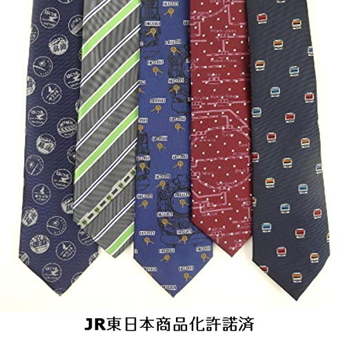 Bell JR East Licensed Train Necktie Gray Japan F [Blue Land] Men's 005334-3003 (FREE Size)