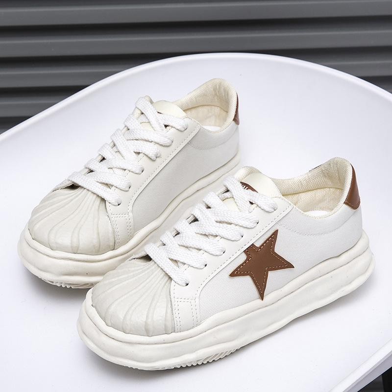 Sneakers XINGX Thick-Soled Casual Sneaker Women's Spring and Autumn Ins Trendy New Dissolved Shell Toe Canvas Shoes for Women