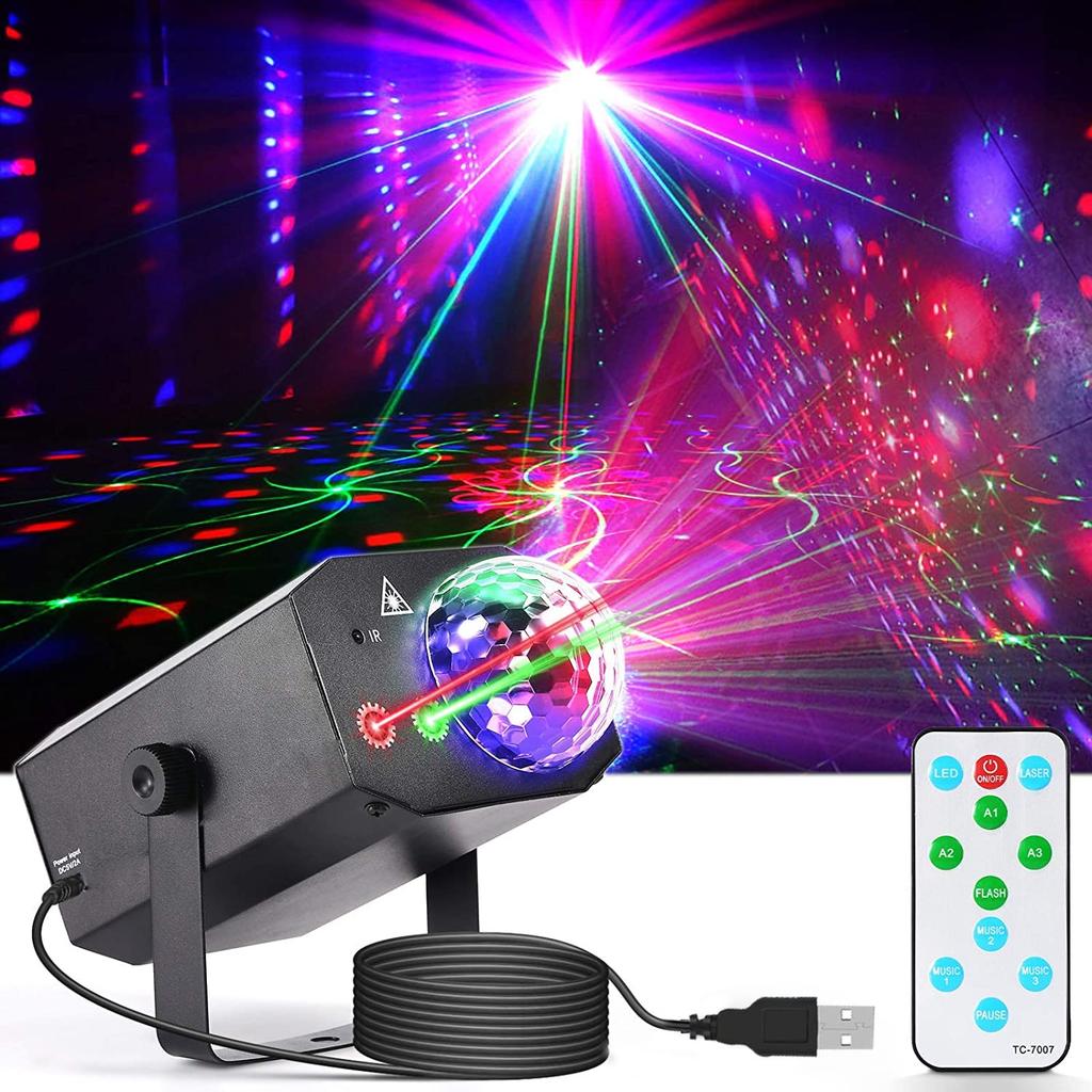 Party Lights Disco Ball Lights, DJ Disco Lights LED Activated Stage Lights Strobe Lighting Sound for Christmas Club Bar Party Holiday Christmas Birthd