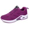 Women's Shoes Trendy Air Cushion Cushioning Running Shoes Fly Woven Mesh Breathable Design Track Field Jogging Lace Up Shoes