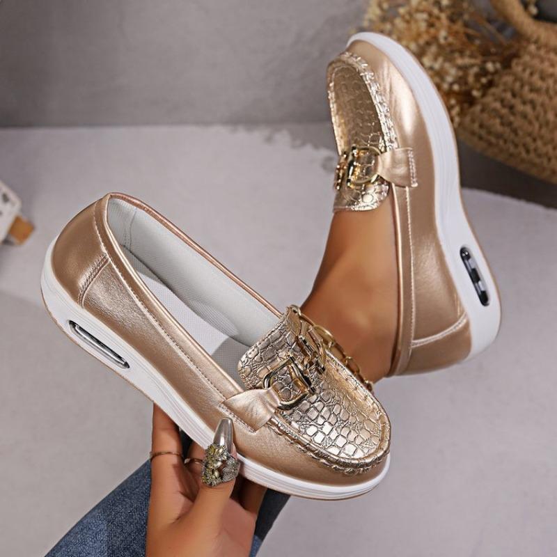 Luxury Designer Women Fashi Loafers Breathable Slip-On Vulcanized Shoe Large Size Wedge Heel Lightweight Woman Casual Sneakers