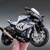 1/12 Scale BMW HP4 Motorcycle Model Car Toy Alloy Diecast Light Music Shock Absorption Motor Miniature Models Kids Birthday Gifts