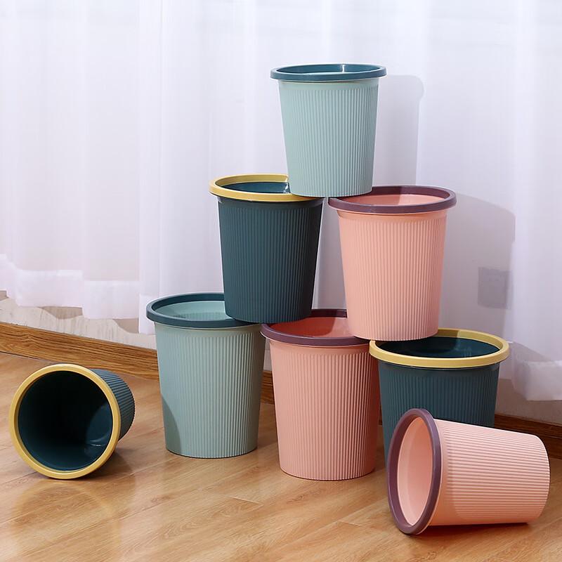 Minimalist Living Room Plastic Press-Ring Trash Can 10-Pack