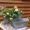 Y5JC Metal Bucket Planter With Double Handles Iron Flower Pot Metal Tray For Storage