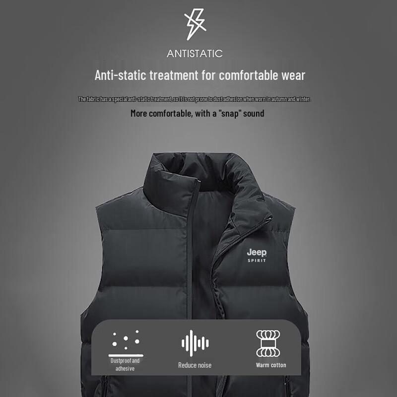 JEEP SPIRIT Men's Winter Warm Stand Collar Padded Vest