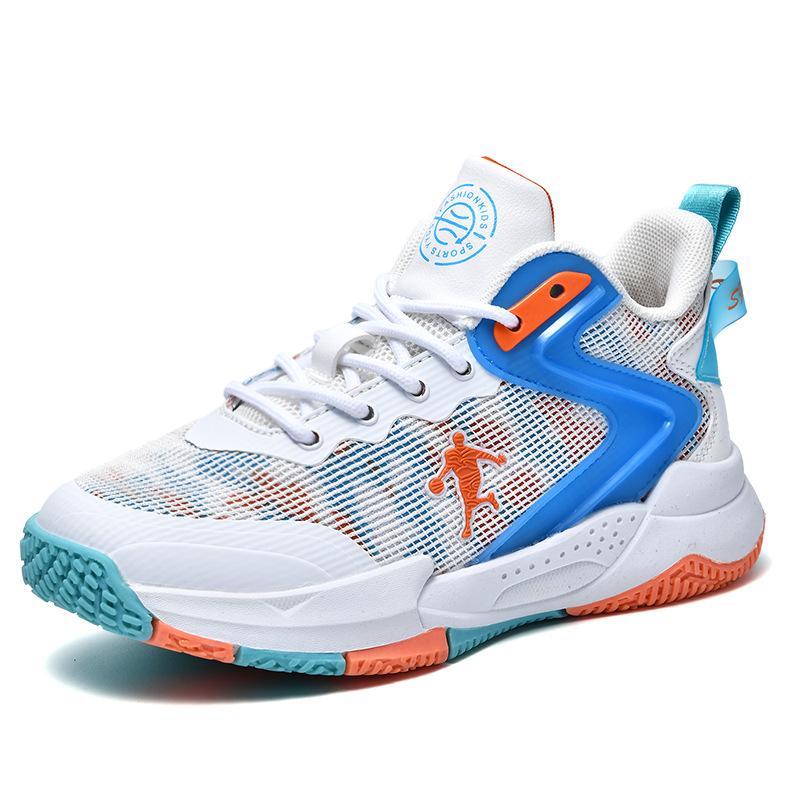 Boys basketball shoes 2025 spring and summer new boys mesh medium and older children's shoes training wear-resistant running shoes