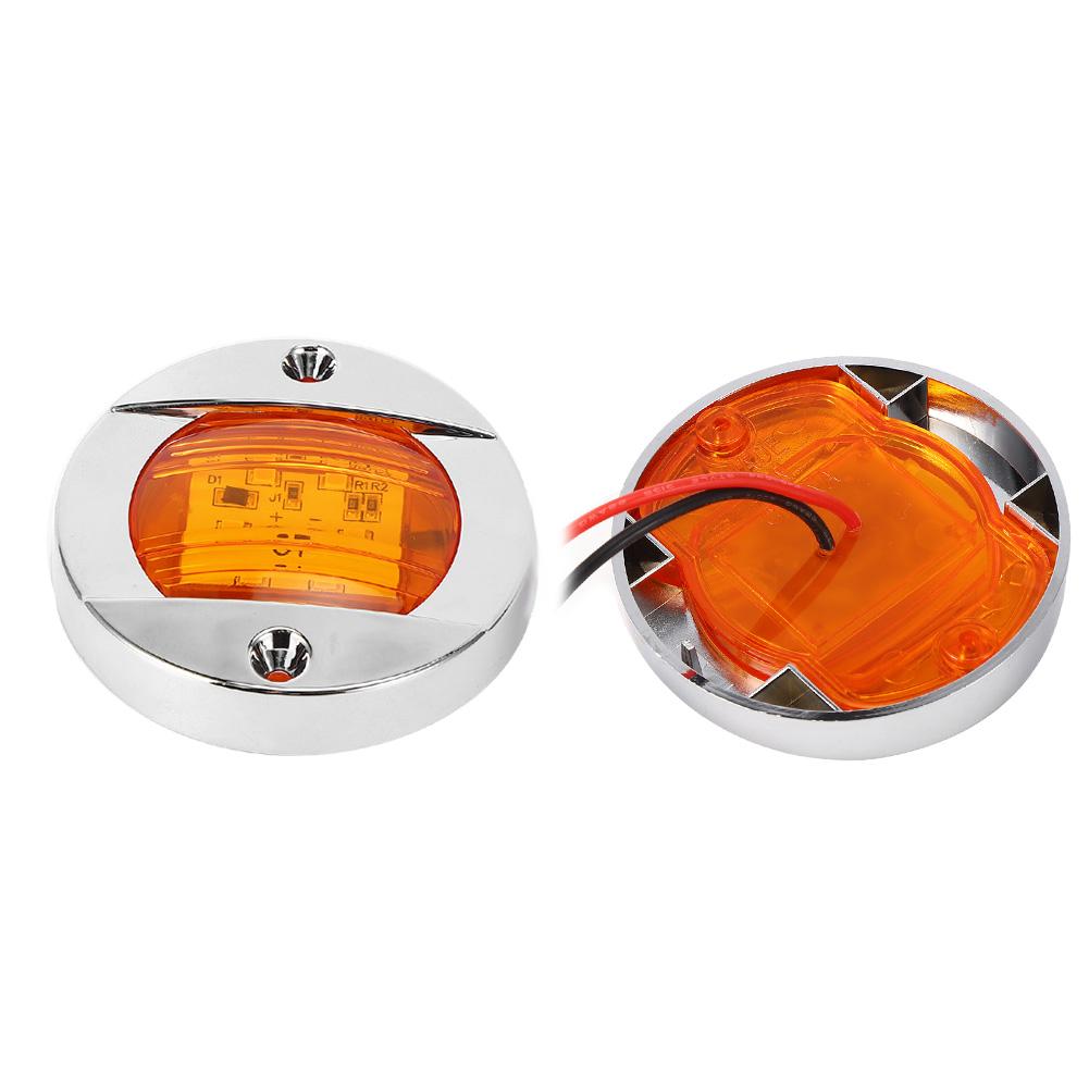 2PCS 6LED Transom Light IP67 Boat Navigation Truck Cruises Round Side Stern Lamp