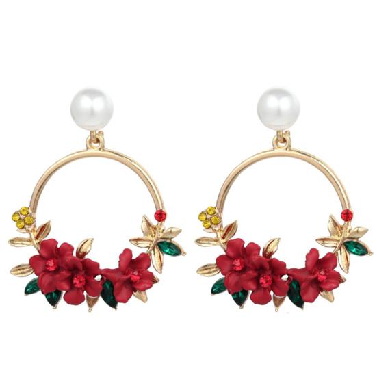 1 para wisiorek kolczyki sztuczna perła element ubioru Colorfast dziewczyna kwiat wisiorek kolczyki dla dziewczyn