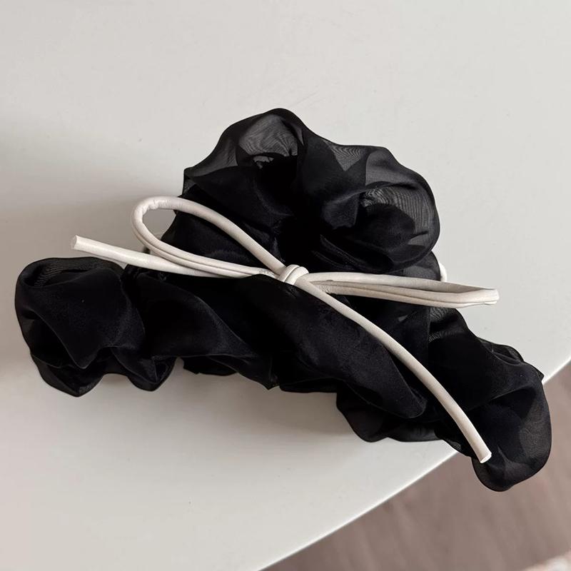 Pleated Bow Hair Claw Clips For Women Girls Sweet Large Hair Decorate Headband French Party Shark Clip Hair Accessories