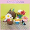 Summer Island Cat Resin Craft Figurine With Coconut Tree Base For Home Decor