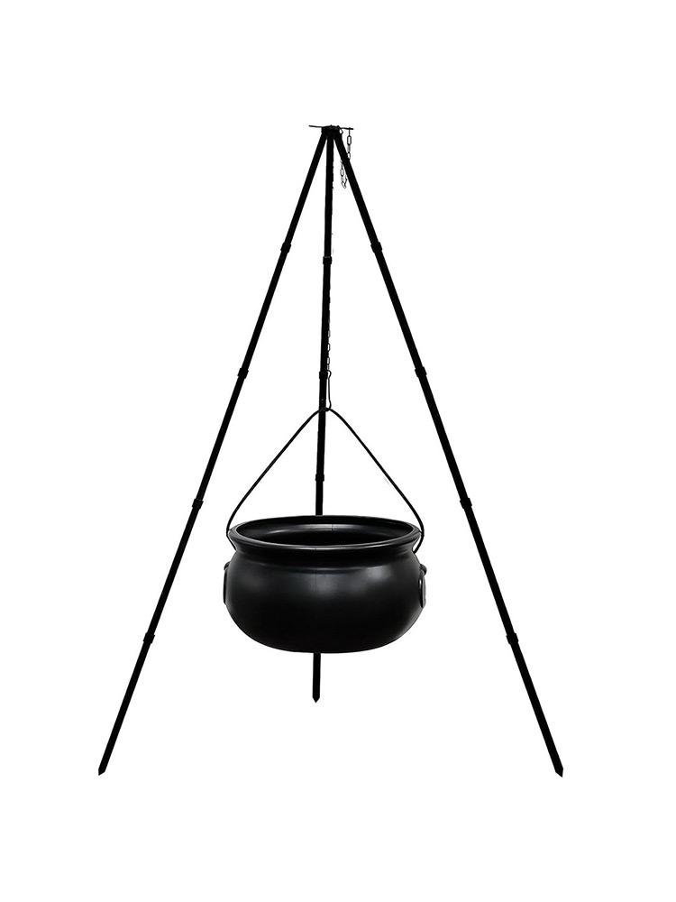 Halloween Party Large Witches Cauldron On Tripod with Lights,Plastic Bowl Hocus Pocus Candy Bucket Decor for Home Porch Outside