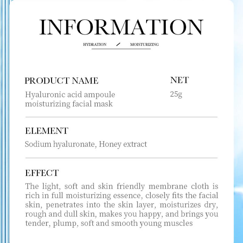 ZOZU Hyaluronic Acid Ampoule Facial Mask Hydrating Mask