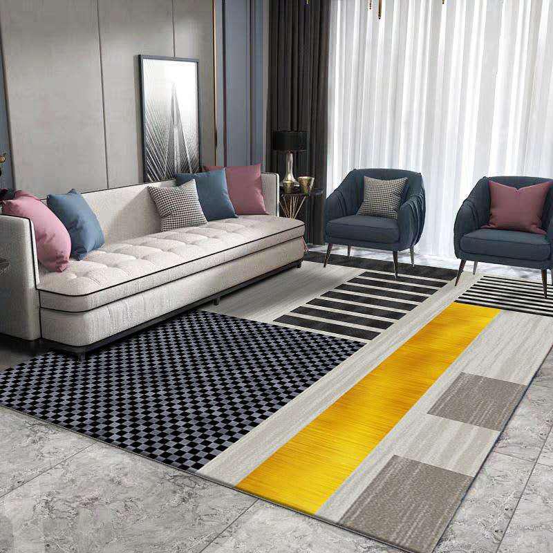 Nordic Geometric Light Luxury Rug for Bedroom, Bay Window, Living Room, and Sofa