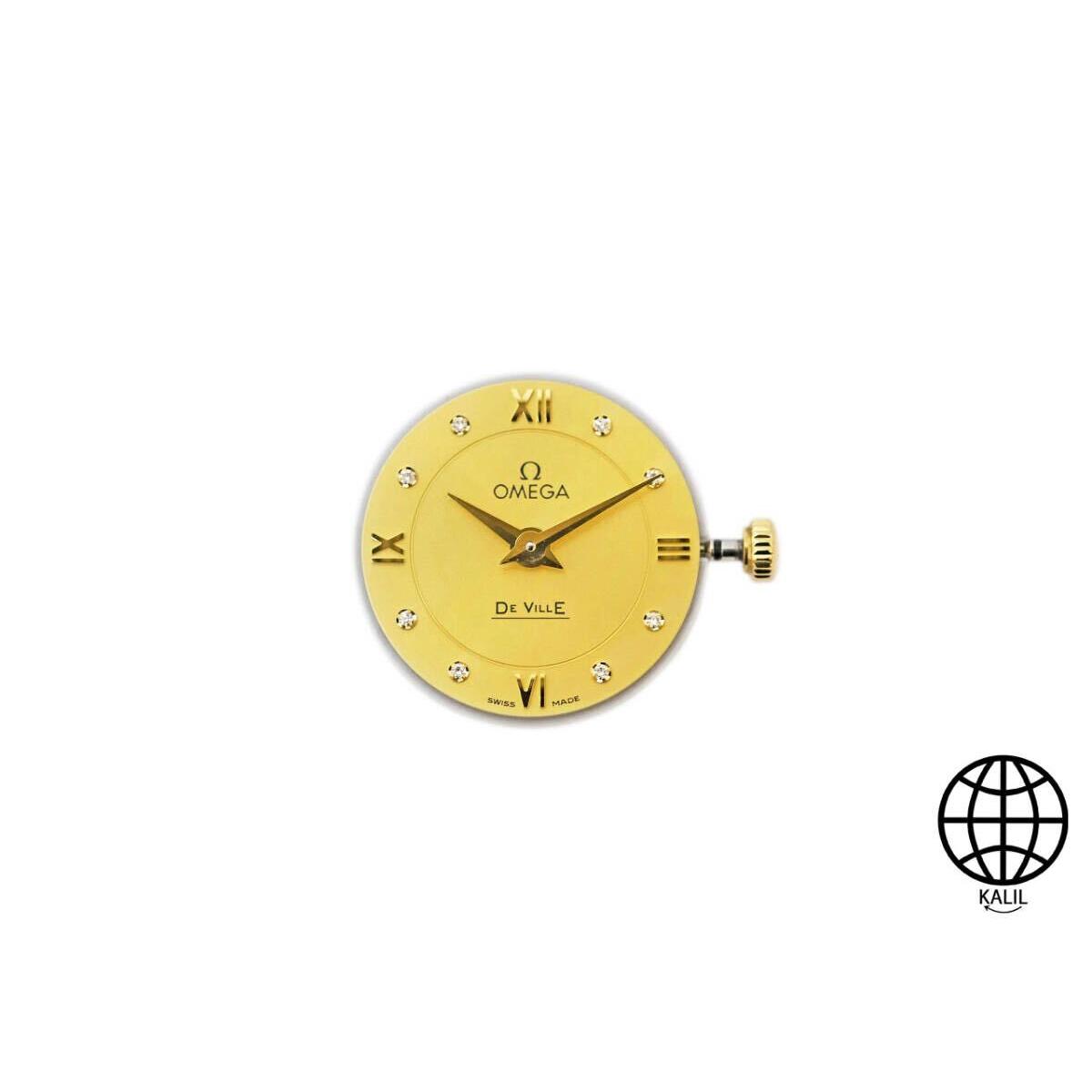 Used Omega Ladies Devil Movement 8P Diamond QZ Gold Dial Cal.1376 Movable Glass Included