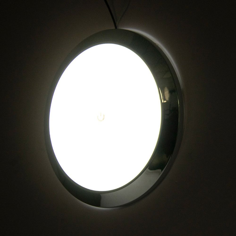 Ultra-thin 12V/24V Caravan Round Dome Light Reading Light Ceiling Lamp LED Touch Lamp