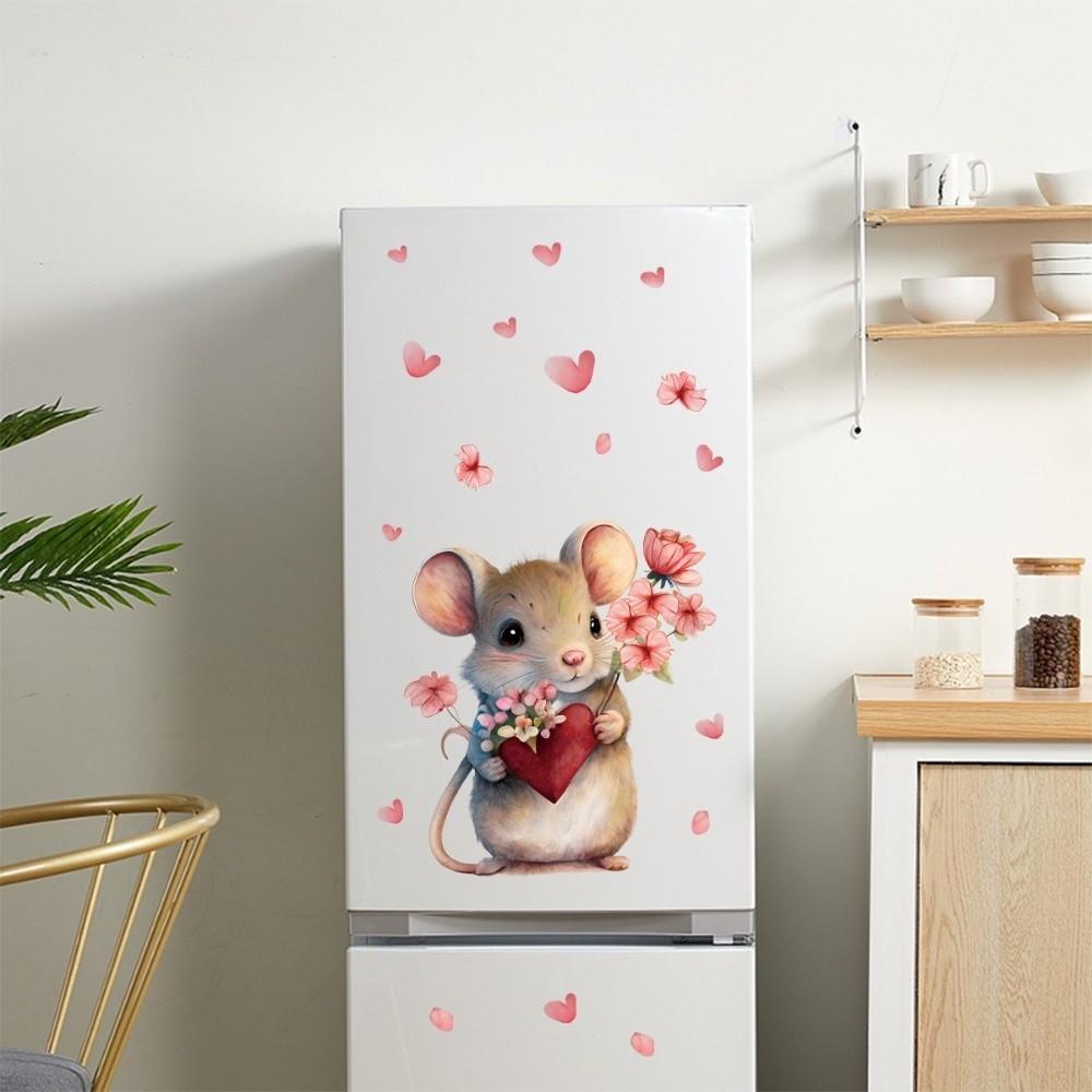 PVC Valentine's Day Window Stickers Animals Cats Bears Mice Love Heart Window Decals  Decorations